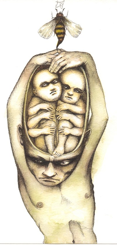 Unsettling, fraught with internal conflict and primal anxiety.