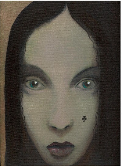 Melancholy gaze with an unsettling undertone.