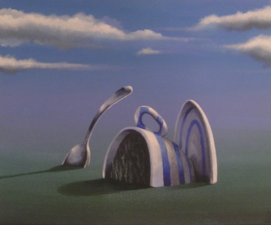 Unsettling stillness in a surreal, empty landscape.