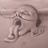 Disturbing, unnerving expression of ecstatic release or utter agony.