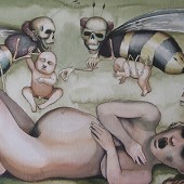 Unsettling blend of the innocent and the macabre.