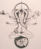 A profound sense of mystical contemplation and cosmic interconnectedness.