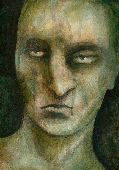 An unsettling, melancholic gaze that disturbs and leaves one feeling uneasy.
