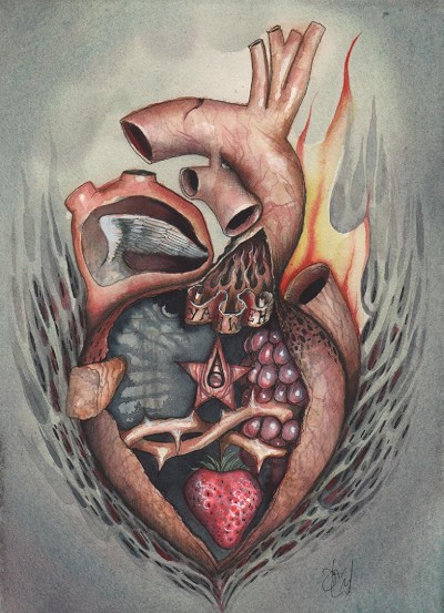 disturbing and ornate anatomical depiction