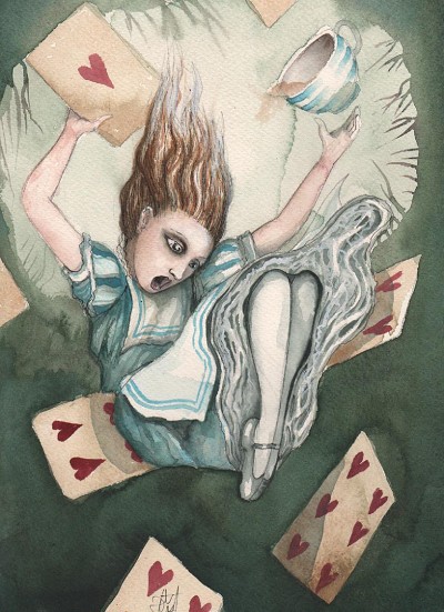 A nightmarish descent into chaotic absurdity, pure panic.