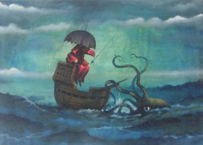 A surreal, unsettling encounter on a dark and stormy sea.