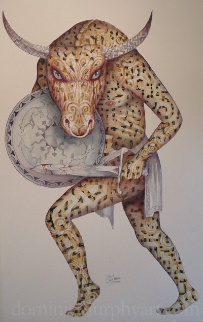 A monstrous figure with an unsettling, predatory gaze.