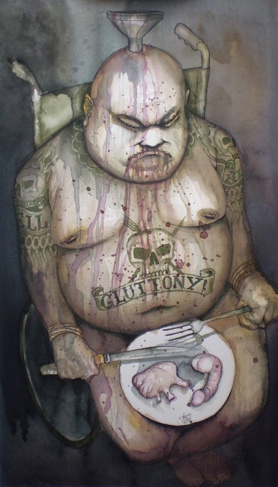 A feeling of grim, hopeless despair and repulsive existence.
