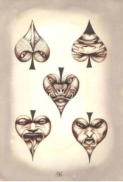 Disturbing and unsettling visage of monstrous faces