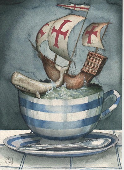 Bewildering, yet oddly serene maritime scene of epic proportions.